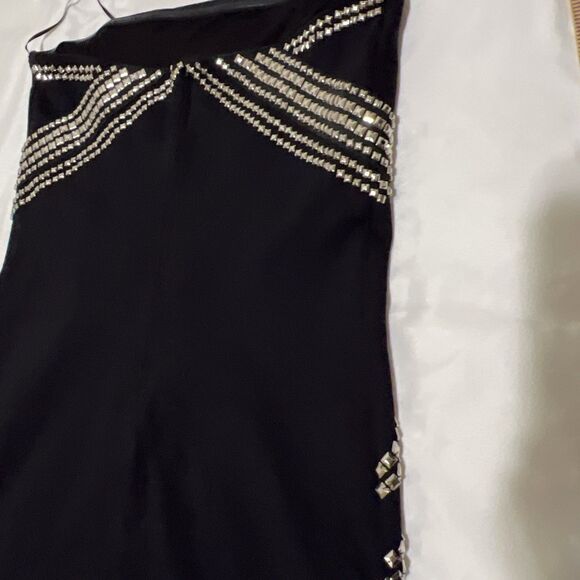 Vgt Guess Y2K Studded Strapless BodyCon Dress 10 Punk Sexy Vamp Mini - Picture 12 of 14